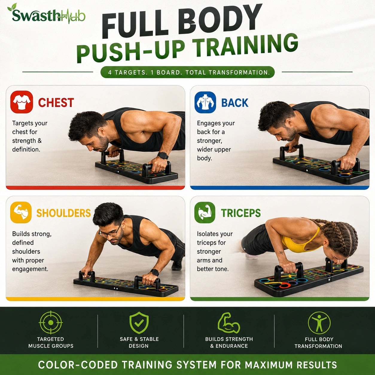 Multipurpose (16 in 1) function Push Up Board (Get 50% Off Today Only)